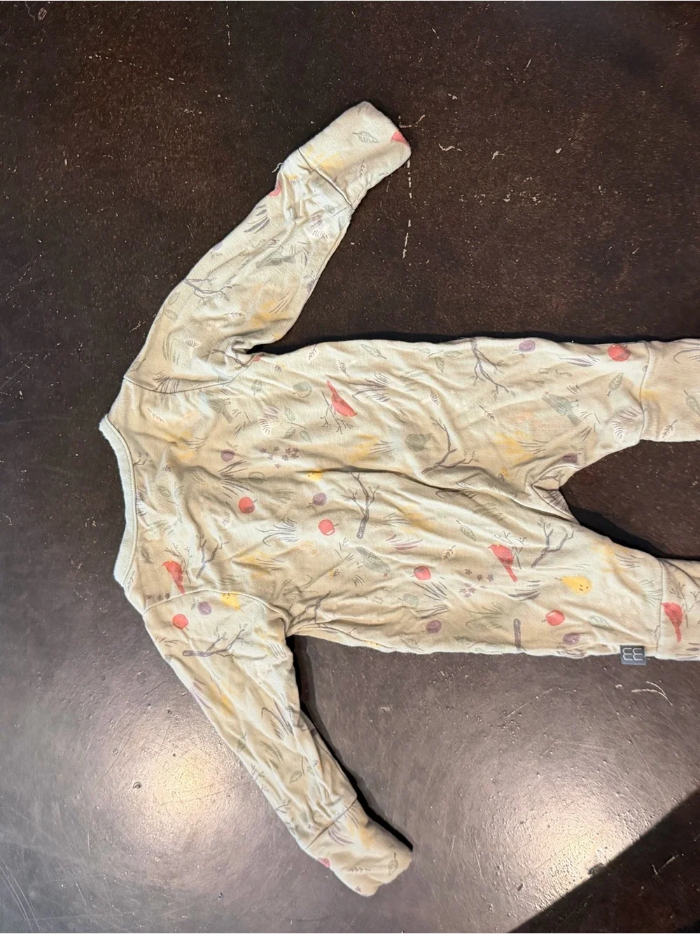 Bird & Fruit Print Zip One-Piece